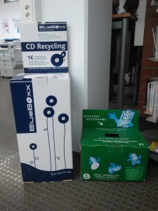 CD- und Batterie-Recycling-Boxen